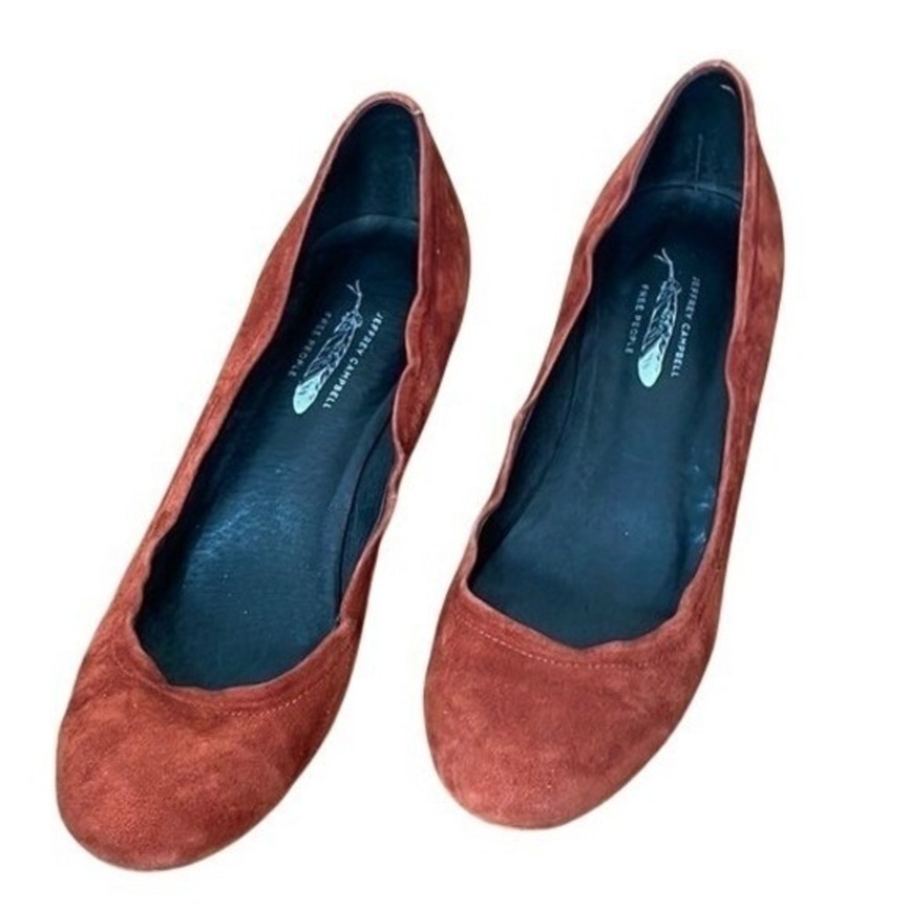 Jeffrey Campbell for Free People Suede Block‎ Heel Pumps Rust Orange Size 8